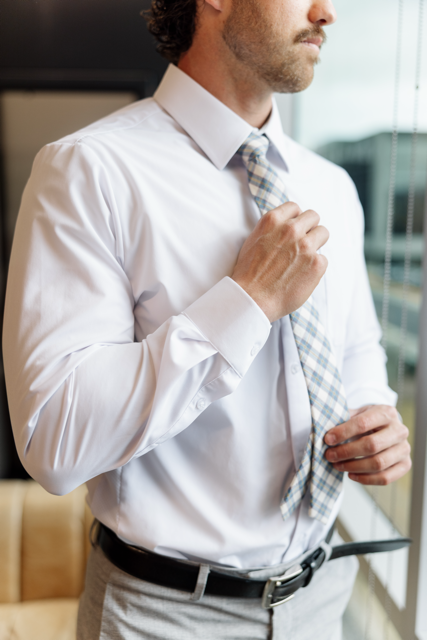 Vented White Long Sleeve Dress Shirt