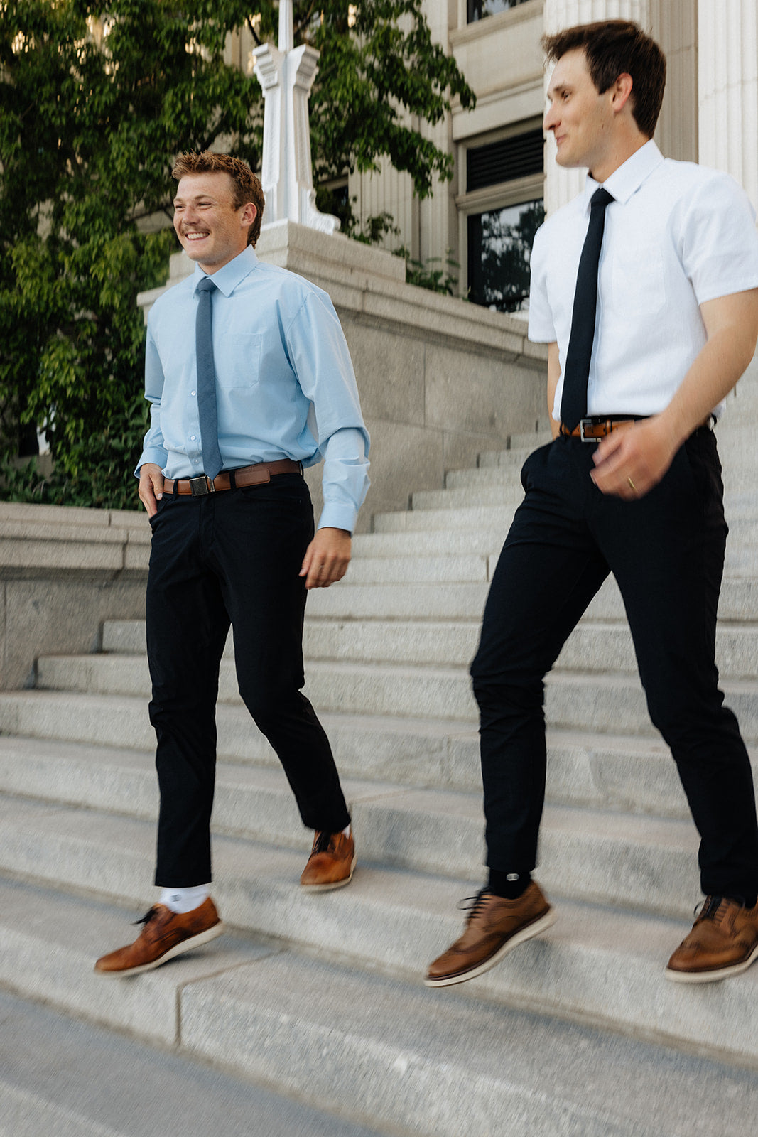 Vented Blue Long Sleeve Dress Shirt