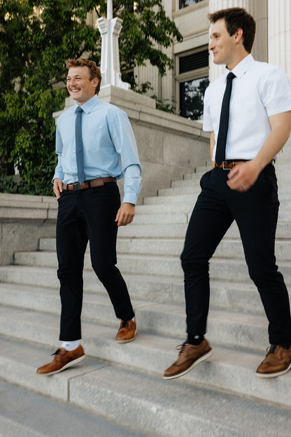 Vented Blue Long Sleeve Dress Shirt