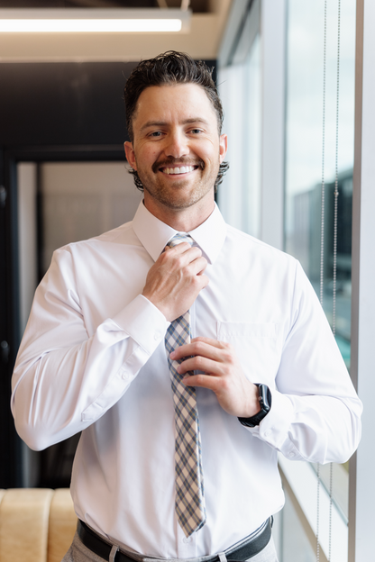Vented White Long Sleeve Dress Shirt